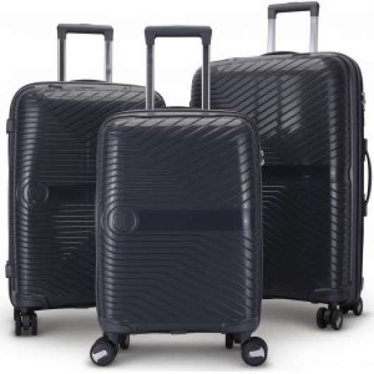 Oslo svart resväska med kodlås set om 3 st kabinväskor - Resväskor