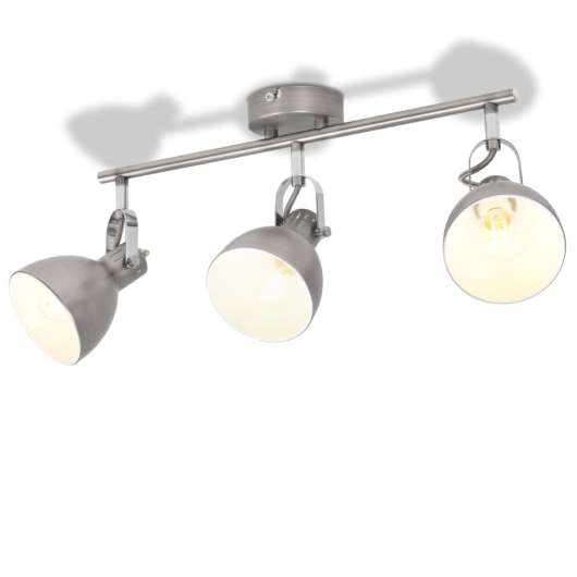vidaXL Taklampa för 3 glödlampor E14 grå